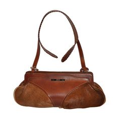 Gianfranco Ferre Warm Brown Leather and Pony Shouler Bag | 1stdibs.com