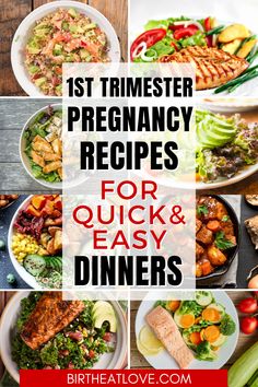 the words, 1st trimester pregancy recipes for quick and easy dinners