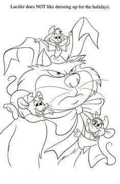 an image of cartoon characters coloring pages