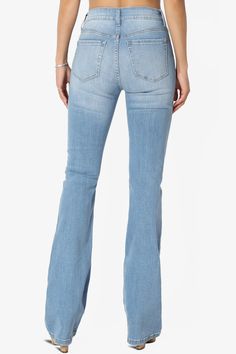 A bootcut silhouette balances your figure and creates mile-long legs in stretch-denim jeans gently faded for a perfectly worn-in look. This mid-rise pair has a touch of stretch and is whiskered and distressed for a lived-in feel. Complete this casual pair for polish with a fitted top.Whiskered, faded, mild distressed, stretch denim bootcut jeansZip fly with button closure, five-pocket silhouette, belt loops, mid riseFitted through hip and thigh; boot-cut opening, Versatile stone washFits true to Fall Denim Distressed Flares, Casual Distressed Flares For Fall, Fall Distressed Denim Flares, Light Wash Distressed Mid-rise Flare Jeans, Mid-rise Light Wash Distressed Flare Jeans, Mid-rise Distressed Flares For Fall, Distressed Denim Flares, Fall Distressed Medium Wash Flares, Mid-rise Distressed Medium Wash Flare Jeans