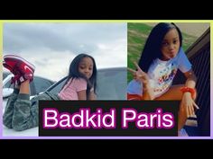 two girls in different outfits and the words badkid paris on them are overlaided