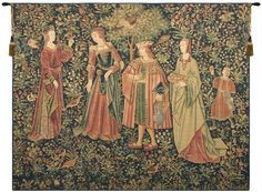 A grande wall hanging tapestry of the old world. Woven in Belgium. Old Tapestry, Picture Hanging, Moyen Age, Medieval Art, Printed Tapestries, New Wall, Hanging Tapestry, 16th Century