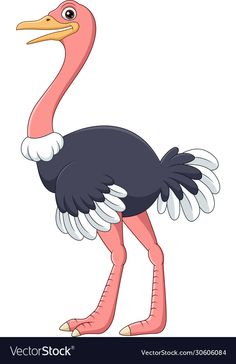 an ostrich is standing with its legs crossed