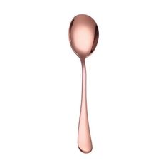 a spoon that is sitting on top of a white surface with a pink liquid pouring out of it