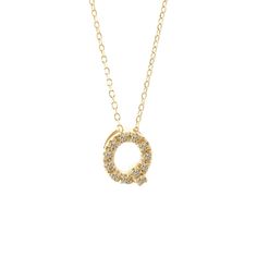 This Gold Pave Diamond Initial Necklace features diamonds set in 14k Yellow Gold. Diamond 0.04 cts Letter 7mm Adjustable 16-18 inch Available in Preorder White Gold Initial Necklace With Diamond Accents, Round Diamond Initial Necklace, White Gold Diamond Initial Necklace, Elegant Yellow Gold Initial Necklace With Cubic Zirconia, Yellow Gold Round Initial Necklace With Diamond Accents, Fine Jewelry Diamond Initial Necklace With Accents, Diamond Letters, Letters Symbols, Diamond Initial Necklace