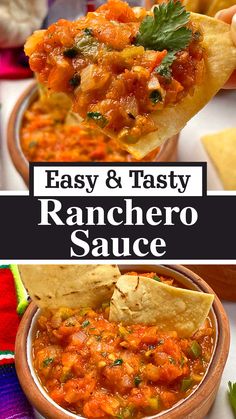 easy and tasty ranchero sauce with tortilla chips