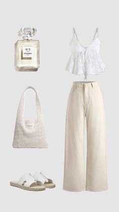 summer outfit #summer #outfitinspo Europe Outfits, Beige Outfit, Everyday Fashion Outfits, Casual Day Outfits, White Outfit, Looks Chic, Cute Everyday Outfits, Summer Fashion Outfits, Casual Style Outfits