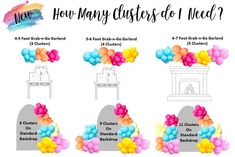 how many clusters of balloons are needed to decorate the fireplace for your wedding ceremony?