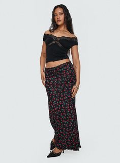 Mesh maxi skirt Floral print, lace trim, elasticated waistband, lettuce edge hem Good stretch, fully lined 95% polyester 5% elastane Cold gentle machine wash Mesh Maxi Skirt, Skirt Floral, Floral Maxi Skirt, Good Stretches, Skirt Black, Princess Polly, Lettuce, Floral Skirt, Lace Trim