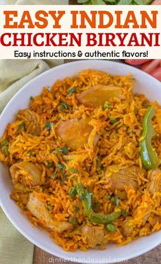 Chicken With Bell Peppers, Arabisk Mad, Rice Dishes Easy, Biryani Rice, Chicken Biryani Recipe, Rogan Josh, Vindaloo, Chicken Biryani