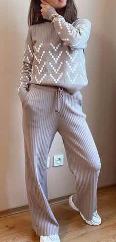 Maisie Sweater + Pants Suit – Calidistore Ugly Holiday Sweater, Holiday Sweaters, Ugly Christmas Sweaters, Stylish Suit, Pants Suit, Beautiful Knitting, Knitting Women Sweater, Home Outfit, Sweater Pants