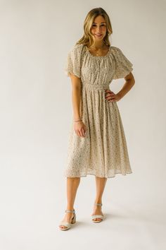 The Branson Printed Chiffon Dress in Ivory Printed Chiffon Dress, Piper And Scoot, Print Chiffon Dress, Floral Chiffon Dress, Church Dresses, Floral Chiffon, Print Chiffon, Modest Outfits, Printed Design