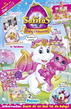 a magazine cover with an image of a baby princess and dragon in the middle of it