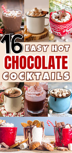 Easy Hot Chocolate Cocktails Hot Chocolate Cocktails, Warm Christmas Cocktails, Christmas Hot Drinks, Warm Christmas Drinks, Easy Hot Chocolate, Warm Drinks Recipes, Winter Drink Recipes, Best Hot Chocolate Recipes