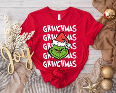 Grinchmas Santa Shirt, Funny Grinch Shirt, Grinch Christmas Shirt, Merry Grinchmas T-Shirt, Grinchmas Vibes T-Shirt, Grinch Fan Shirt SIZING AND COLORS Make sure you check our size-chart before you place your order. If you are not sure about sizing please measure your favorite t-shirt and compare measurements to the chart for the best fit for you. For detailed sizing information and t-shirt color options, please see listing images.   HOW TO ORDER 𝟏. Please, Check and Review all Photos. 𝟐. Sele Grinch Tshirt Ideas, Grinch T Shirt, Grinch Shirts, Santa Shirts, Grinch Christmas, Fan Shirts, Custom Orders, Grinch, Christmas Shirts