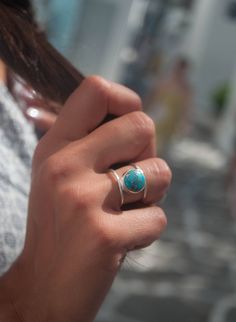 Turquoise Ring * Sterling Silver 925* Statement * Gemstone * Copper Turquoise * Organic * Ocean * Blue * Natural* Handmade* Thin Band BJR002 Double Band Rings, Rose Gold Quartz, Chalcedony Ring, Copper Turquoise, Aqua Chalcedony, Blue Chalcedony, Natural Turquoise, Turquoise Gemstone, Turquoise Sterling Silver