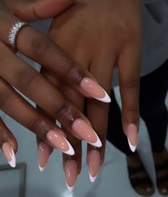 Classy Almond Nails, Ombre Acrylic Nails, Work Nails, Almond Acrylic Nails, Dipped Nails