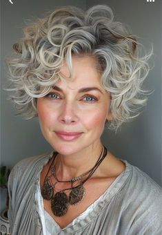 Soft Undercut, Curly Silver Hair, Gray Wigs, The Perfect Haircut, Short Wavy Haircuts, Grey Curly Hair