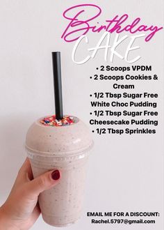 Herbalife Birthday Cake Shake Herbalife Challenge, Recipe Birthday Cake, Bartending Basics, Shake Bar, Recipe Ice Cream, Meal Replacement Drinks, Energy Tea Recipes