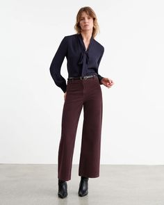 MEGAN PANT – Nili Lotan Military Pants, Luxe Style, Leather Pant, Nili Lotan, Wide Leg Pant, Silk Pants, Pants Design, Leather Shorts, Back Patch