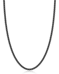 PRICES MAY VARY. Comfortable to Wear: black chain for men is made of high-quality stainless steel, which is hypoallergenic, nickel-free, and lead-free, take care of your fragile and sensitive skin. The meticulously polished surface of the mens necklace is smooth and comfortable, providing you with an all-day comfortable wearing experience. It is an ideal choice for daily outfits. Long-lasting Color and Durability: Our chains for men are double PVD plated, which will not fade or lose its luster f Mens Chain, Chain Necklace For Men, Mens Necklace, Mens Chain Necklace, Necklace For Men, Black Chain, Black Necklace, Men's Necklace, Steel Necklace