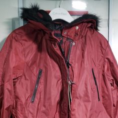 Questions? Leave A Comment Below! Yoki Sport Hunter Red Sherpa Lined Coat Size Small Nwt Red Fleece-lined Outerwear For Winter, Red Winter Parka With Pockets, Red Parka With Pockets For Fall, Hooded Burgundy Outerwear For Winter, Burgundy Hooded Outerwear For Winter, Burgundy Winter Outerwear For Cold Weather, Red Outerwear With Faux Fur Trim For Cold Weather, White Pea Coat, Army Green Coat