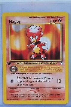 the pokemon trading card for magby