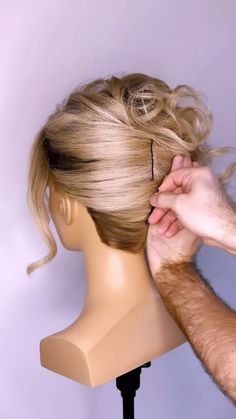 Joseph I'Anson | Want to see how to create a high bun with Faux Fringe! Then Checkout this video. 🩷 L’IMAGE Mannequin - “Gigi” from @equip_the_creative… | Instagram Topsy Tail, French Roll, Hair Hack, Short Hair Hacks, Tail Hair