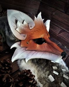 Steampunk Fox Mask, Fae Magic, Red Xiii, Apocalyptic Costume, Leather Masks, Therian Masks, Cardboard Mask, Post Apocalyptic Costume, Steampunk Animals