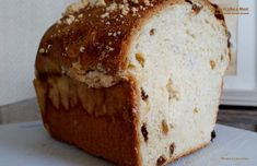 a loaf of bread sitting on top of a table