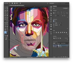 an image of a man's face is shown in adobe