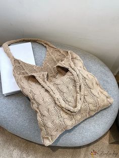 BirdinBag - Sleek Crochet Handbag Casual Beige Crochet Satchel Bag, Beige Crochet Shoulder Bag With Large Capacity, Beige Crochet Satchel With Large Capacity, Beige Large Capacity Crochet Shoulder Bag, Large Capacity Beige Crochet Satchel Bag, Large Capacity Beige Crochet Shoulder Bag, Casual Crochet Satchel Bag With Large Capacity, Casual Large Capacity Crochet Satchel Bag, Casual Beach Bag With Long Handle