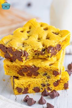 A small stack of Lazy Chocolate Chip Cookie Bars. Lazy Chocolate Chip Cookie Bars, Cake Mix Cookie Bars, Boxed Cake, Country Cook, The Country Cook, Box Cake Mix, Cake Mix Cookies, Weekly Menu