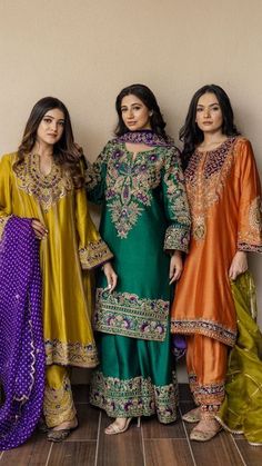 Superna + Samiya on Instagram: "When tradition meets togetherness, every moment becomes a celebration 🙌🏻 🥰 Revel in the joy of friendship and the beauty of the ‘Kun Faya Kun’ collection. Because some things are best shared with your soul sisters!  Location: @luxury__lofts  Makeup: @mannat.gill   #SupernaAndSamiya #KunFayaKun #NewCollection #IndianFashion #DesiFashion #IndianDesigners #IndianWeddings #IndianWeddingOutfits #IndianOutfits #Kaftan #DestinationWedding" Sisters Location, Mehandi Outfit, Faya Kun, Mehandi Outfits, Kun Faya Kun, Party Wear Suits, Eid Fashion, Punjabi Suits Designer Boutique, Latest Model Blouse Designs