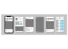 an image of three different app screens on the same screen, one with multiple buttons and two