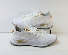 100% Authentic Guaranteed Brand New With No Box. Under Armour Curry 4 Low TB "Chef" Sample White & Gold Basketball Shoes Sz 11.5 NEW 3021707 100 RARE. Check Out the Pictures for more details.  Size: Mens (11.5) & Womens 13 Size: UK 10.5 Size: EUR 45.5 Color: White & Gold Style Code: 3021707 100 Condition: Brand New Box: No Box Please Make Sure The Shoes Will fit You Before You Order, Thank You. All items come from a pet & smoke free home. Tube #49 Shipping : We ship within 1-2 business days from Gold Basketball Shoes, Gold Basketball, Curry 4, Gold Style, Basketball Shoes, New Shoes, Under Armour, Athletic Shoes, Men's Shoes