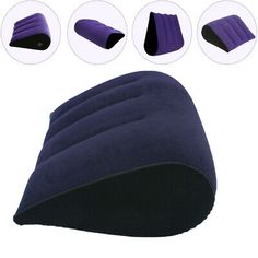 an inflatable pillow is shown with four different types of pillows to choose from