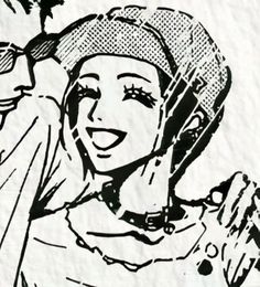 a black and white drawing of a woman wearing a headscarf