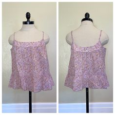 J Crew Crinkle Cotton Tank In Beach Paisley Size Medium Brand New, No Tags Az770 Measurements In Photos Color: Light Purple Cami Adjustable Straps Ruffle Peplum Hem 99% Cotton 1% Elastane "This Sweet Tank May Just Be The Quickest Route To That Summer Feeling...Especially Thanks To Our Customer-Favorite Crinkle Cotton, Which Gives Off A Perfectly Rumpled Look And Feel." J Crew From No Pet No Smoke House Patterned Ruffle Tops For Vacation, Patterned Ruffled Tops For Vacation, Flowy Paisley Print Tops For The Beach, Paisley Print Patterned Tops For Beach, Paisley Print Tops For Spring And Summer, Summer Vacation Tops With Paisley Print, Casual Paisley Print Tops For Summer, Patterned Paisley Print Top For Vacation, Cotton Paisley Print Tops For Vacation