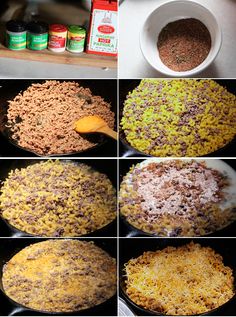 the process of making mexican food is shown here