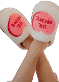 Fun Pink Indoor Slippers, Cute Pink Super Soft Slippers, Pink Cute Super Soft Slippers, Pink Cute Slippers With Super Soft Details, Be Mine Candy, Comfy Slippers, Red Hearts, Be Mine, The Message