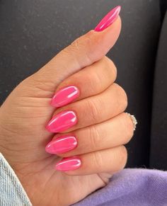 Bold Summer Nails, Clean Summer Nails, Red Chrome Nails, Pink Summer Nails, Nail Glam, Pink Nail Colors, Summer Nail Designs