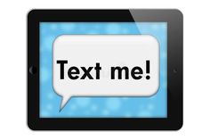 a tablet with the words text me on it royalty illustration stock images and clippings