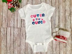 Valentine's Day baby outfit Cute Pink Onesie For Gender Reveal, Cute Custom Print Onesie For Gender Reveal, Playful Short Sleeve Onesie For Gender Reveal, Cute Short Sleeve Onesie For Gender Reveal, First Valentines Day, Valentine Cupid, Valentines Day Baby, Burp Cloth Set, Baby Outfit