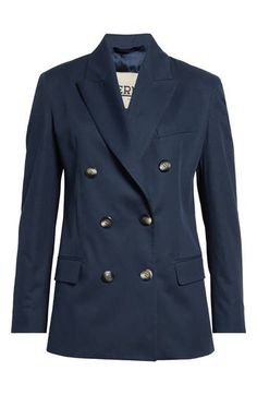 Taking inspiration from classic tailored pieces, this jacket in a close fit made from a stretch blend of linen and cotton is perfect for lightweight layering. 27 1/2" length (size 44it) Notched lapels Front flap pockets; chest welt pocket Lined 52% linen, 46% cotton, 2% elastane Dry clean Made in Italy Designer Clothing Tailored Double-breasted Cotton Outerwear, Double-breasted Cotton Formal Outerwear, Double-breasted Cotton Blazer With Buttons, Formal Double-breasted Cotton Outerwear, Elegant Tailored Cotton Sport Coat, Office Cotton Blazer With Button Closure, Cotton Office Blazer With Button Closure, Elegant Cotton Blazer With Lapel Collar, Cotton Office Blazer With Buttons