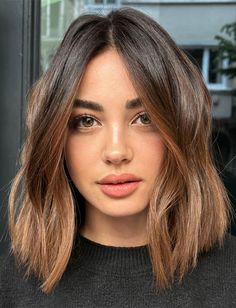 Lob Hairstyle, Lob Haircut, Medium Hair Cuts, Shoulder Length Hair, Brown Hair Colors, Length Hair, Hair Dos, Balayage Hair