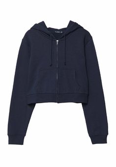 Stradivarius CROPPED - Sweat zippé - dark blue Dark Blue Zip Up Hoodie, Cropped Zip Up Hoodie, Cropped Zip Up, Zip Up Hoodie, Zip Up Hoodies, Crop Sweatshirt, Cropped Hoodie, Cropped Sweater, Zip Hoodie