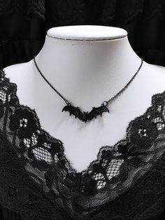 The price is for a necklace only, others are not included. Garment Size SizeFree SizeFull Length45 Halloween Wings, Bat Necklace, Goth Things, Steampunk Fashion Male, Gothic Skirts, Tie Necklace, Gothic Vampire, Steampunk Accessories, Black Bat