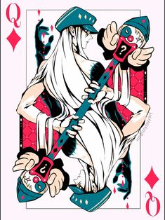 a playing card with an image of a woman holding a guitar and wearing a hat