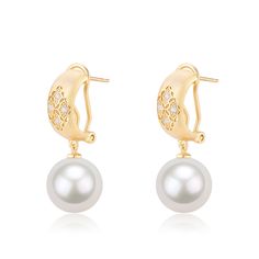 Get ready to feel like a classic style icon with House of Pearls 11-12mm freshwater pearl & vintage gold earrings. These gorgeous earrings are perfect for special occasions and everyday wear alike, with a timeless design that adds an air of elegance to any outfit. Make sure your jewelry box is stocked with these timeless classics — you’ll never go wrong pairing these earrings with anything from a business casual look to a formal ballgown. White 11-12mm Freshwater Pearl Earrings This popular earr Elegant Yellow Gold Round Pearl Earrings, Elegant Pearl Charm Earrings, Elegant Round Pearl Charm Earrings, Elegant Round Earrings With Pearl Charm, Elegant Yellow Gold Pearl Charm Earrings, Elegant Yellow Gold Pearl Earrings With Charm, Luxury Round Earrings For Everyday Elegance, Classic Gold Bridal Earrings, Classic Pearl Earrings For Everyday Elegance